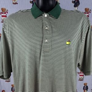 Vintage Master's Golf 60's Two-Ply green & white stripes golf XL polo shirt